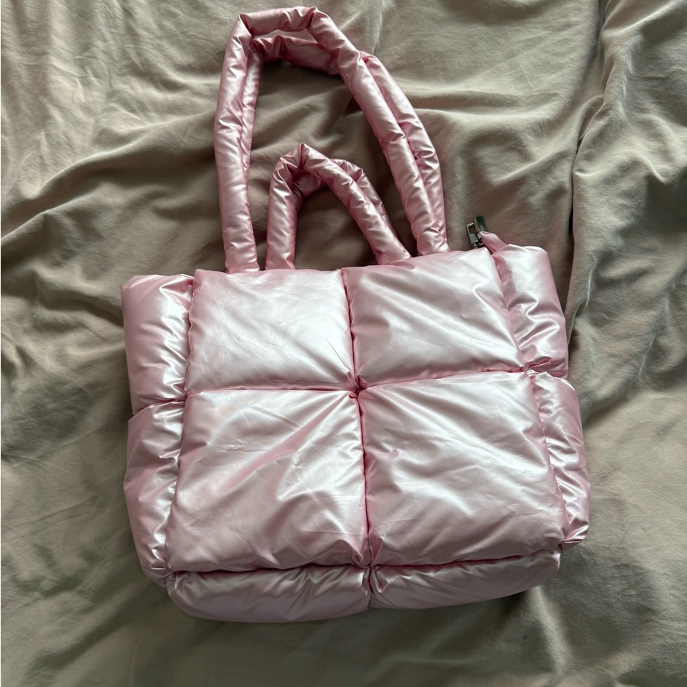 Pink Quilted Tote Bag